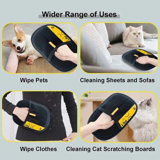 Pet Grooming Glove – Gentle Deshedding Brush Glove for Dogs & Cats