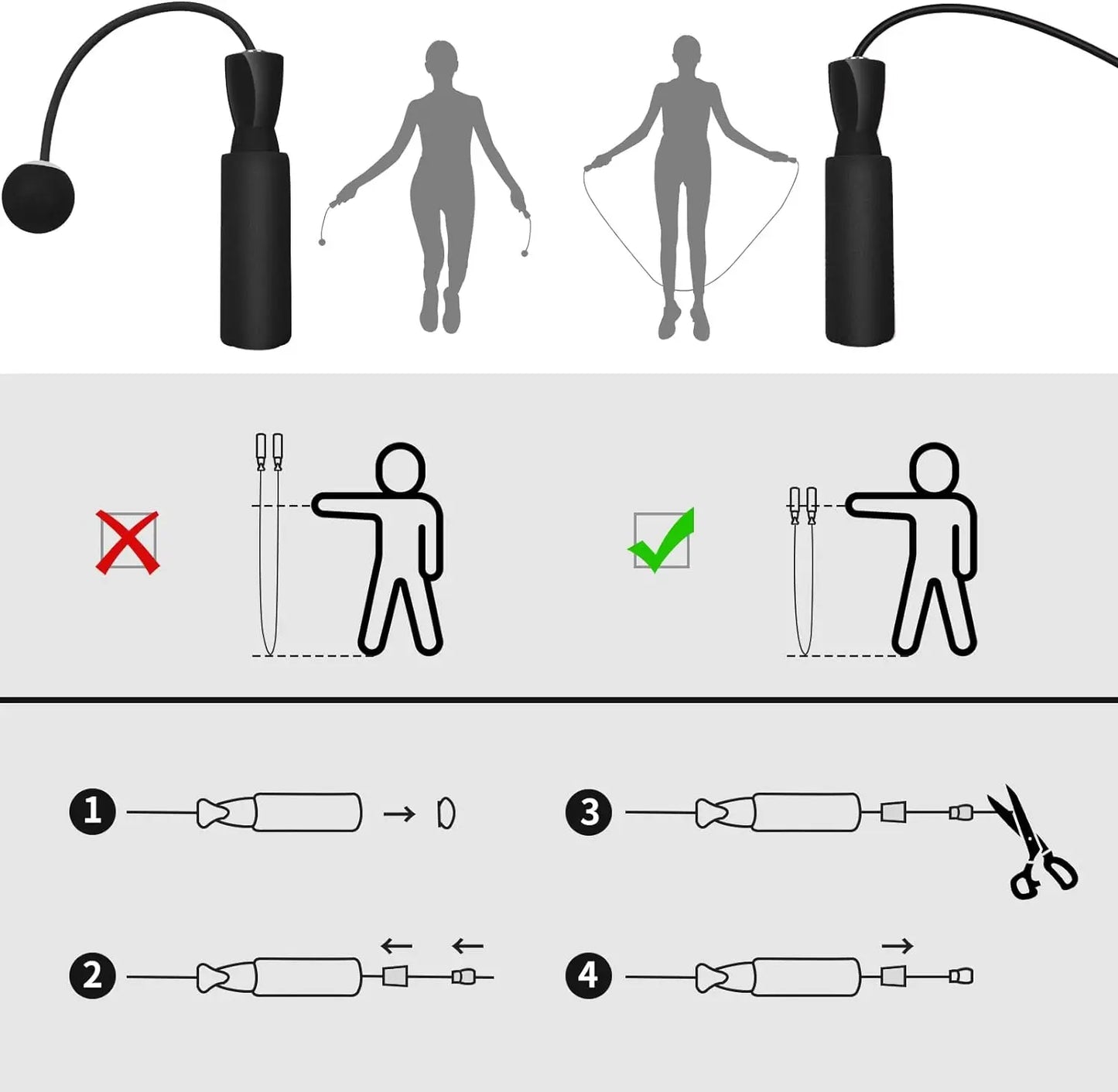Cordless Jump Rope – Weighted Ball Skipping Rope for Indoor Cardio & Fitness Training