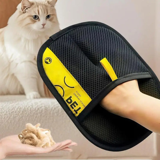 Pet Grooming Glove – Gentle Deshedding Brush Glove for Dogs & Cats